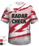 Honeycomb Radar Check White & Red Color Jersey