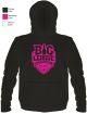 Solid Black with Pink BLBA Logo - Fleece Hoodie With Pocket